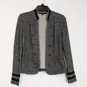 TOMMY HILFIGER Variegate Gray Knit Long Sleeve Short Open Jacket; Size S
